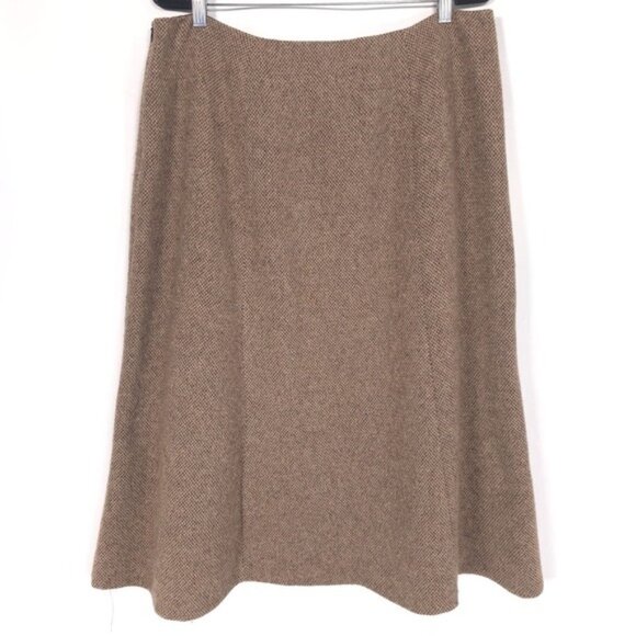 LAUREN RALPH LAUREN Women's Size‎ 14W Skirt VIRGIN WOOL Flare Brown - Picture 4 of 9